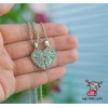 Кулон для двоих друзей "Best Friend. Кристаллы. Цвет серебро. Цена за набор
